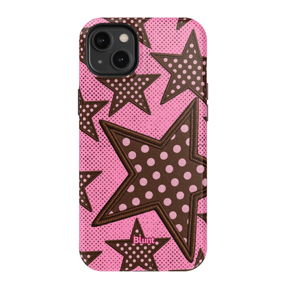 Pink Polka Star iPhone Case