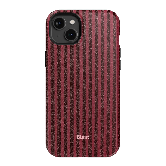 Red Sparkle Stripe iPhone Case