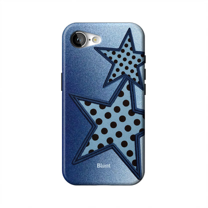 Blue-Polka-Star-iphone-case-iPhone 17 E-1