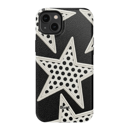 Noir Polka Star iPhone Case