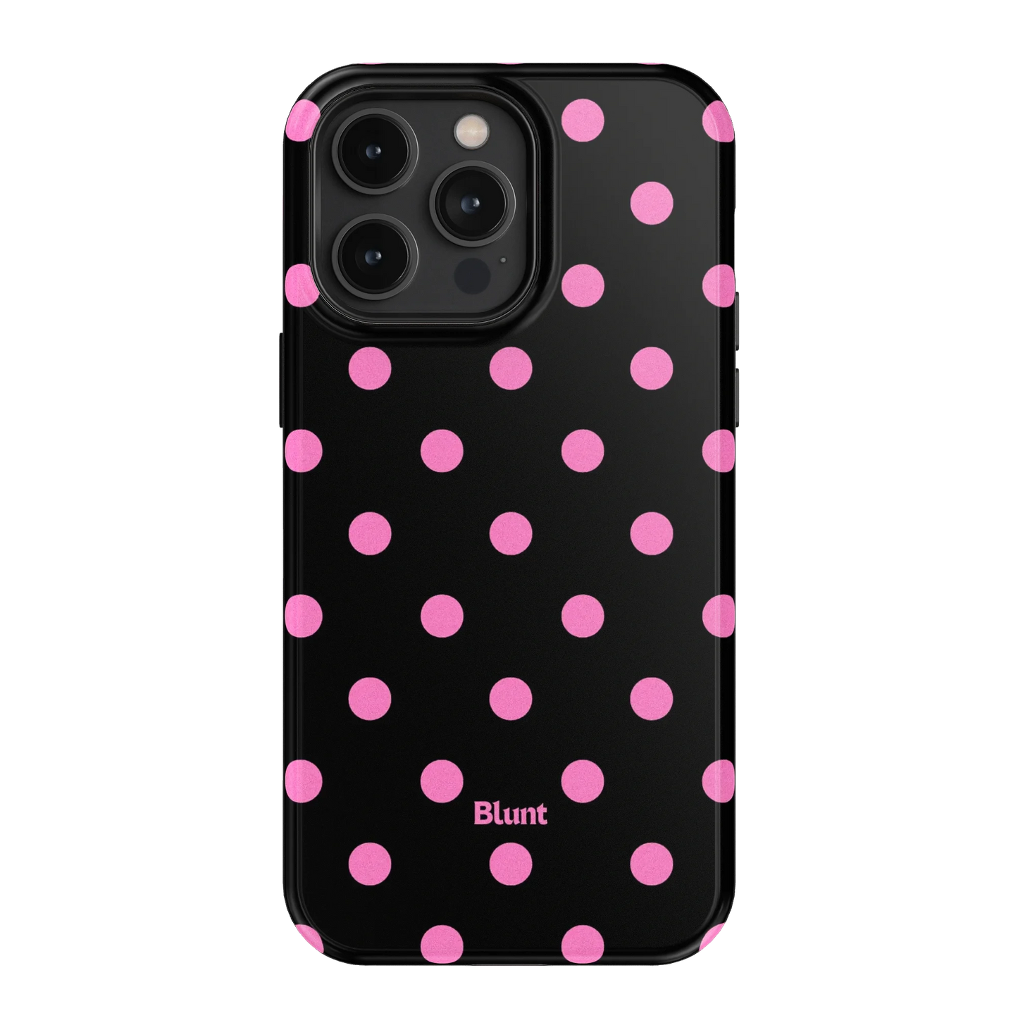 Pink and Black Polka iPhone Case