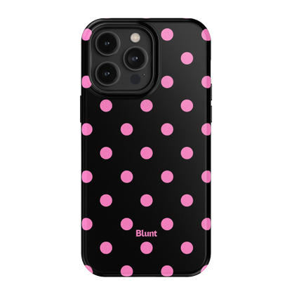 Pink and Black Polka iPhone Case