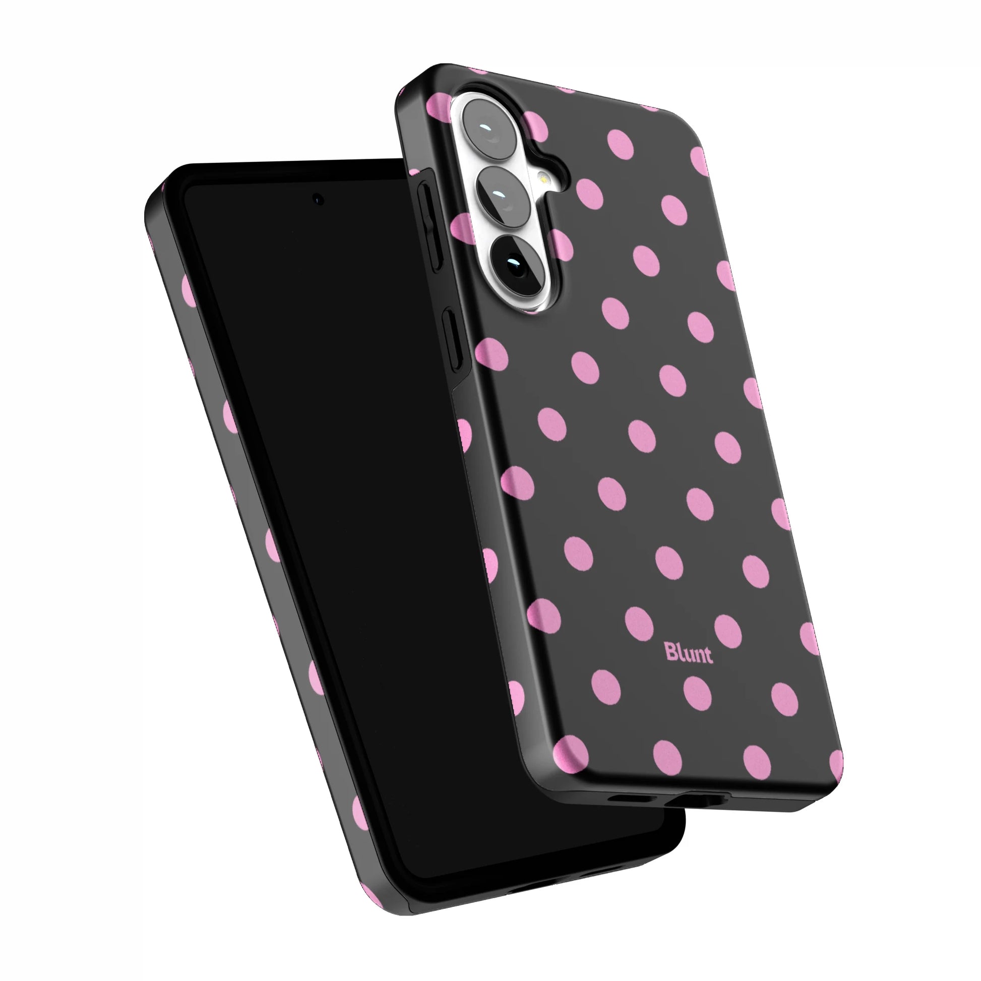 Pink-and-Black-Polka-samsung-case-Galaxy S26 Plus-5