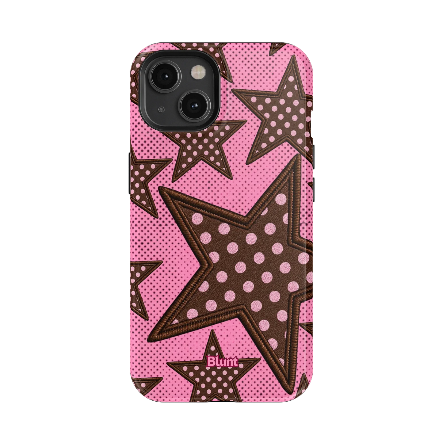 Pink Polka Star iPhone Case