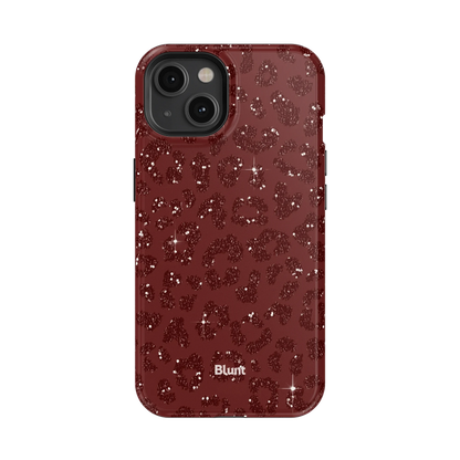 Burgundy Cheetah Print iPhone Case
