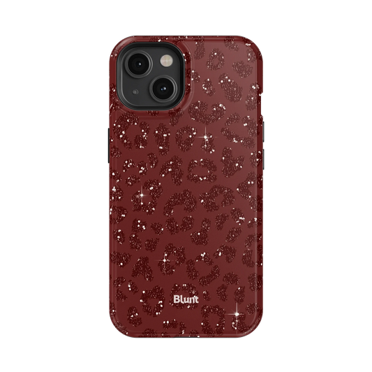 Burgundy Cheetah Print iPhone Case