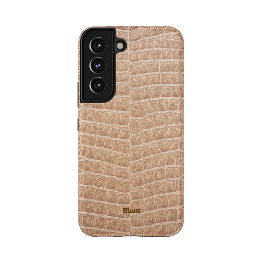 Sandstone Samsung Case: a textured beige crocodile pattern on a sandy background