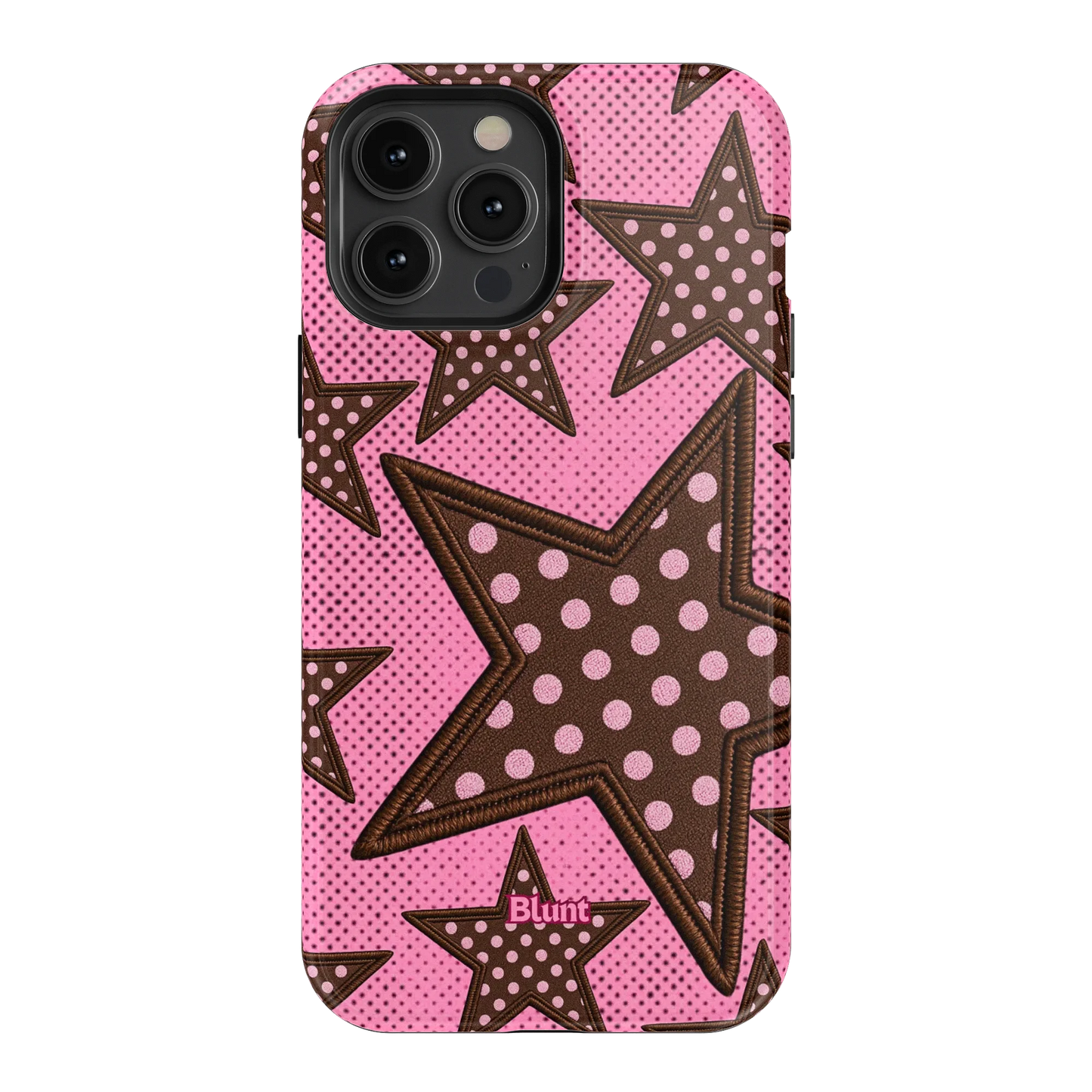 Pink Polka Star iPhone Case