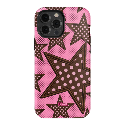 Pink Polka Star iPhone Case