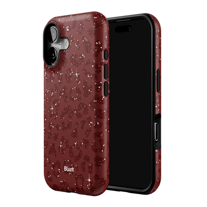 Burgundy Cheetah Print iPhone Case