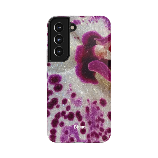Lush Bloom Samsung Case: a close-up of orchid petals with purple and white speckles