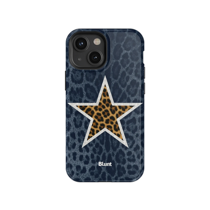 Denim Cheetah Star iPhone Case