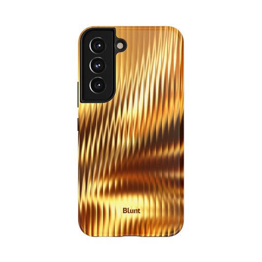 Golden Ripple Samsung Case: shimmering golden ripples creating a dynamic pattern