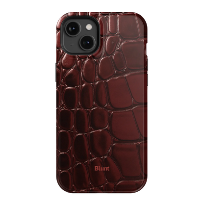 Oxblood Croc iPhone Case