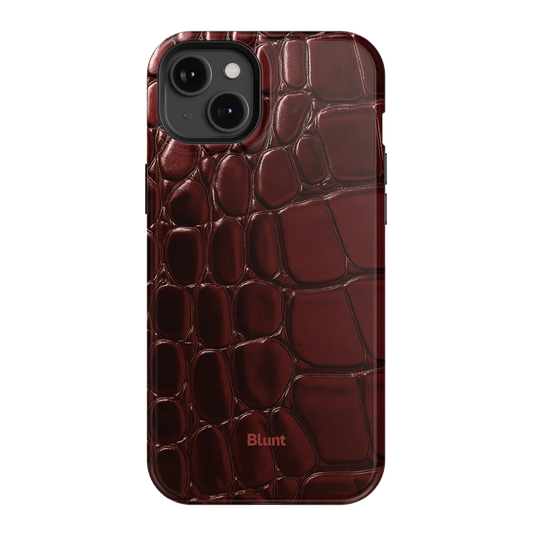 Oxblood Croc iPhone Case