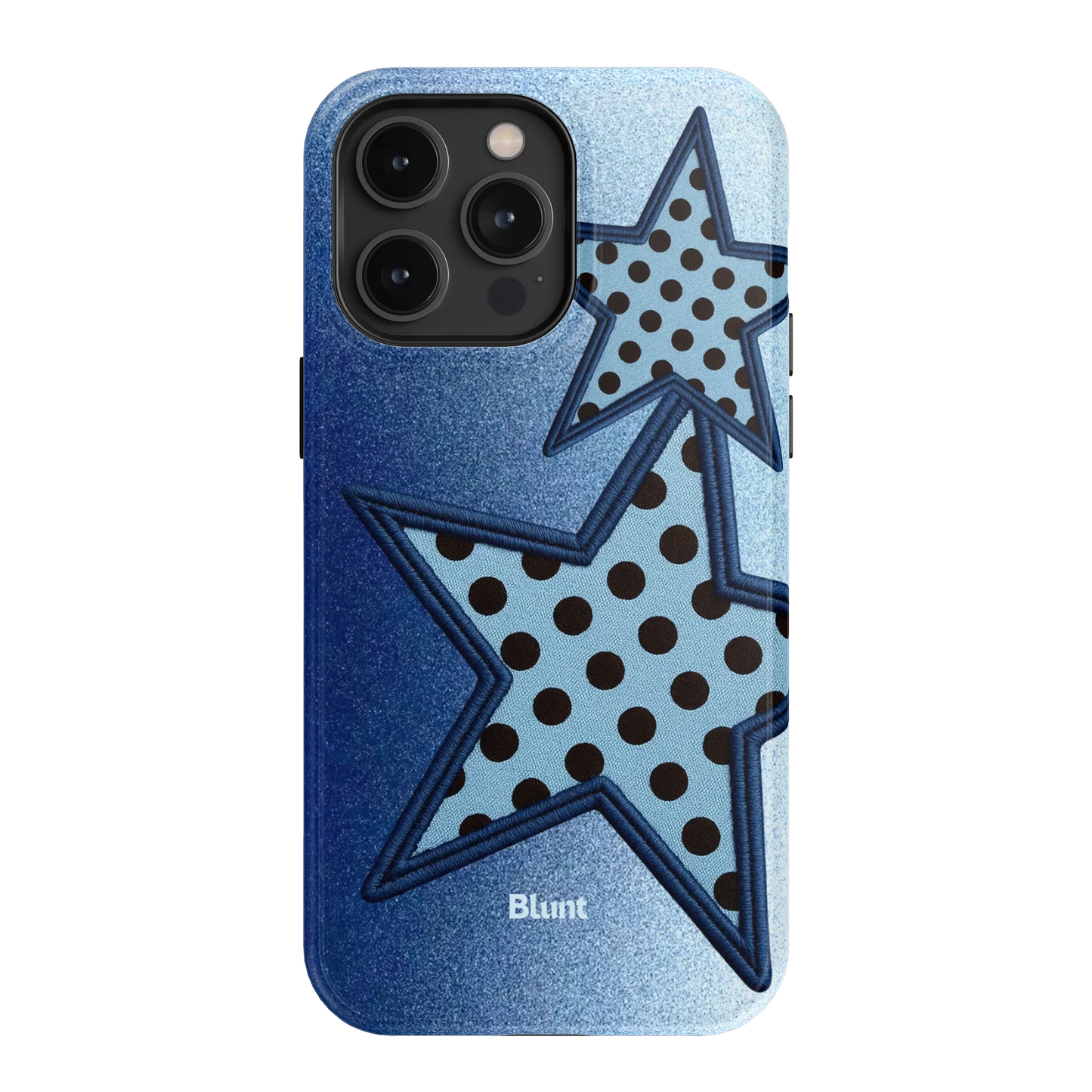 Blue Polka Star iPhone Case
