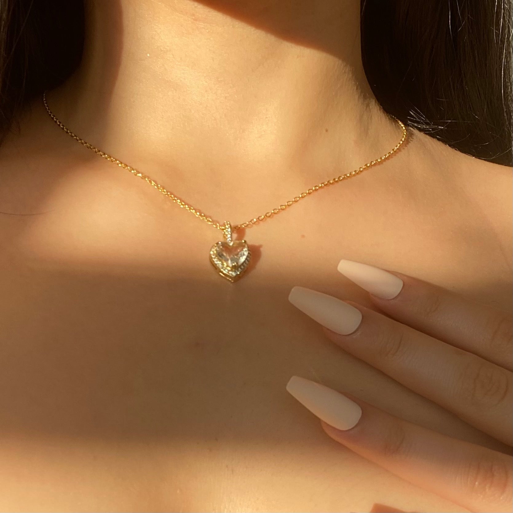 Diamond Hearts Necklace - blunt cases