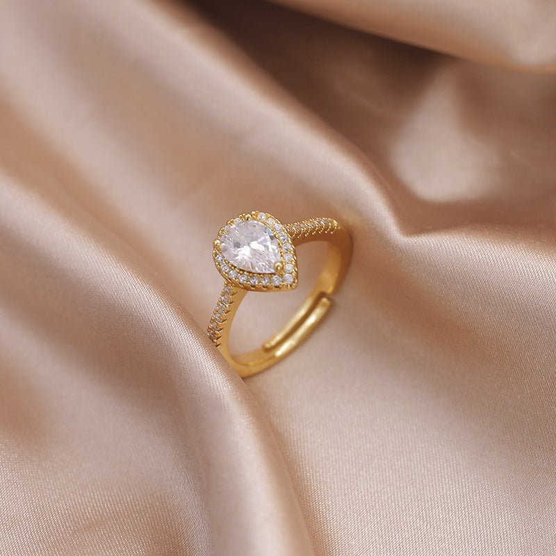 Diamond Pear Ring - blunt cases