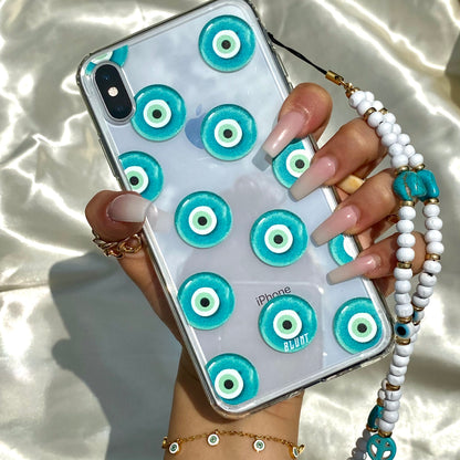 Turquoise Evil Eyez iPhone Case