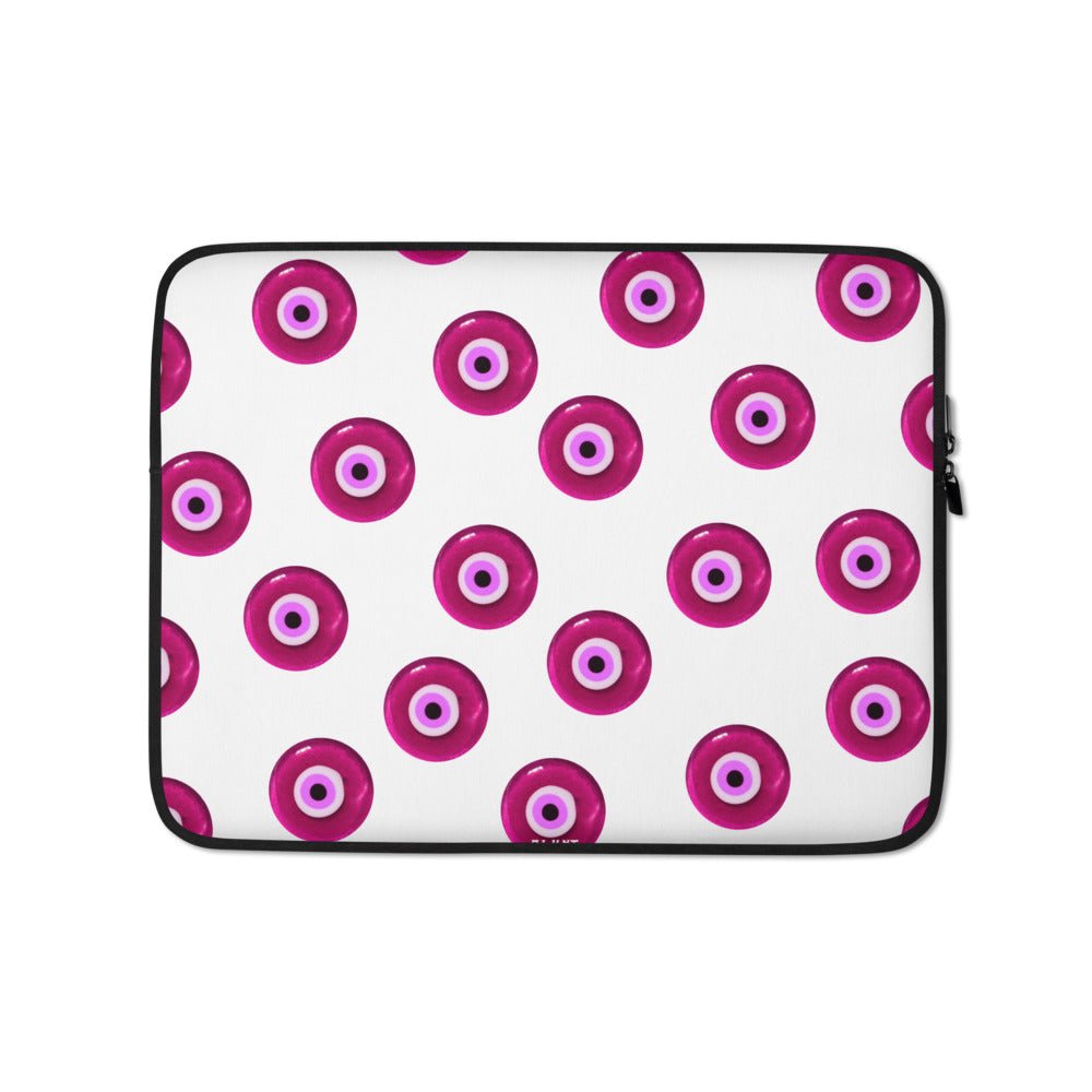 Pink Evil Eyes Laptop Sleeve - blunt cases