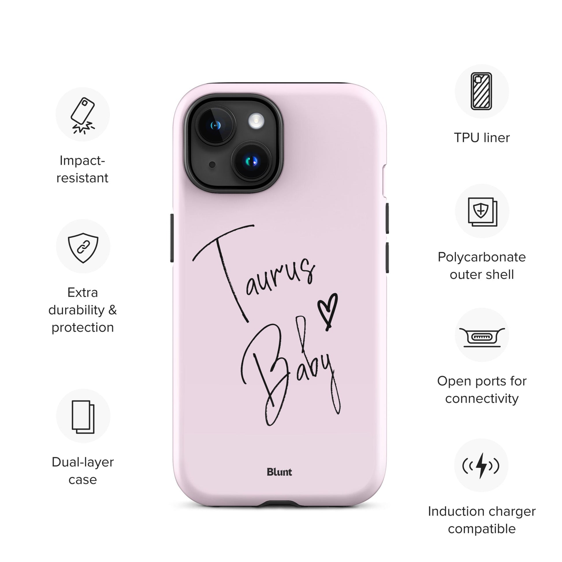 Pink Taurus Baby iPhone Case - blunt cases